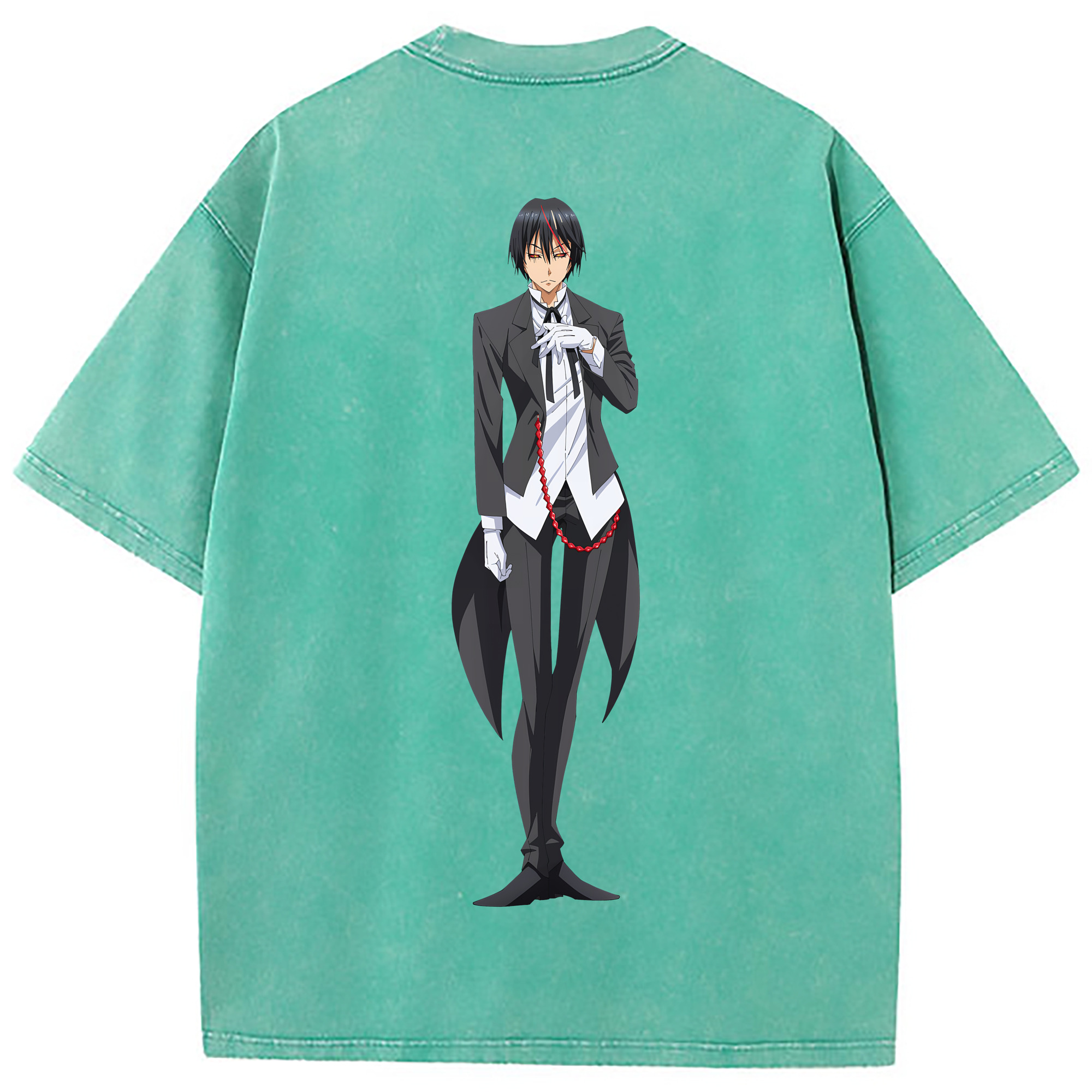 （画像用） 転スラ Regarding Reincarnated to Slime 綿100% ヴィンテージ風 半袖Tシャツ（背面プリント）